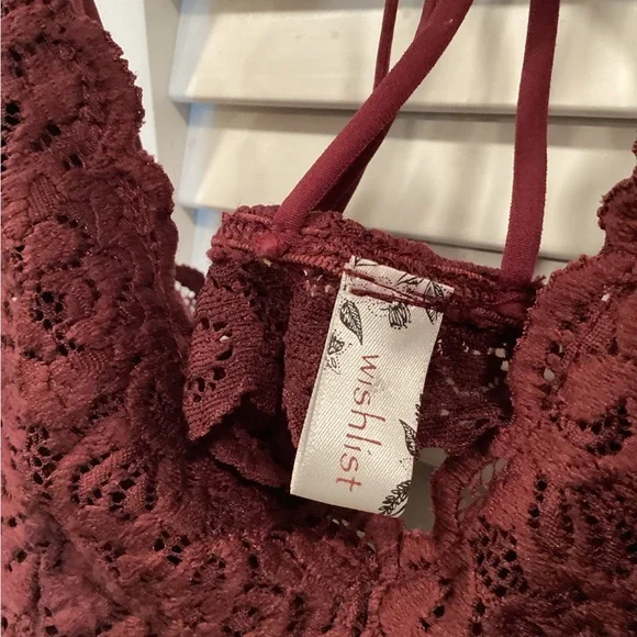 Wishlist Burgundy Strappy Lace Bralette - Picture 6 of 6